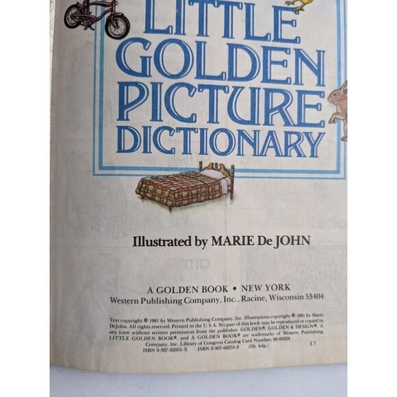 Little Golden Book Little Golden Picture dictionary  1981 ephemera junk journal - Picture 3 of 5